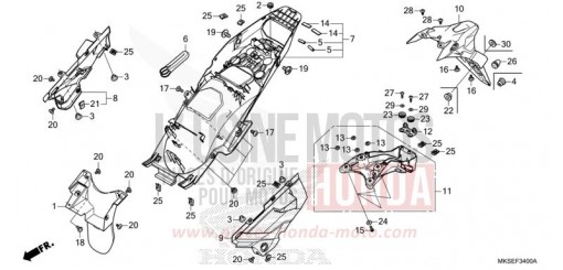 KOTFLUEGEL, HINTEN (CRF1100A/AL/D/DL) CRF1100AM de 2021